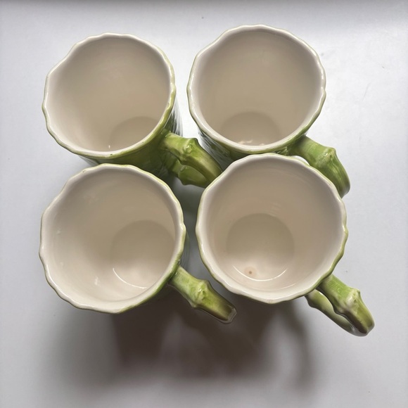 Vietri Set of 4 Green Cabbage Mugs‎ Vintage Made in Italy Hard to Find 9713 - Picture 11 of 13